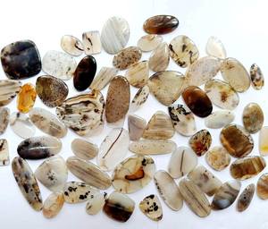 ¡Piedra preciosa suelta de cabujón de ágata Montana natural! Piedra preciosa de cabujón pulido de ágata Montana para la fabricación de joyas - Product Image 2