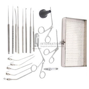 Ensemble de myringotomie chirurgicale manuelle de qualité supérieure, 28 pièces, plateau de stérilisation pour chirurgie de l'oreille moyenne, acier inoxydable - Product Image 1