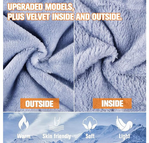 Masque de ski d'hiver en peluche douce, respirant et imperméable avec cordon de serrage réglable pour les activités sportives et par temps froid - Product Image 2