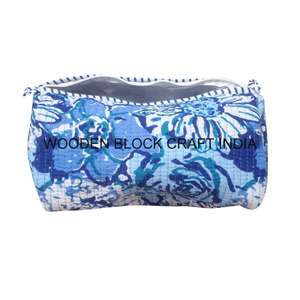 Bolsa de Cosméticos de Tela de Algodón, Estilo Bohemio, con Patrón de Borlas, Cierre de Cremallera, Ecológica, Vintage, Portátil, de Capacidad Pequeña-Mediana-Grande - Product Image 1