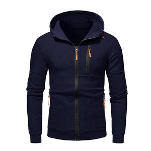 Automne hiver hommes 100% coton mince décontracté à manches longues veste chaude manteau confortable à capuche sweat à capuche fermeture éclair impression numérique - Product Image 5