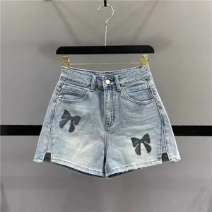 Pantalones cortos de algodón de mezclilla de cintura alta para mujer de talla grande moda nueva Casual Slim Jeans corto lavado Sexy pantalones cortos de mezclilla de verano para mujer - Product Image 3