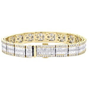 Pulsera de tenis de doble fila clásica, K oro amarillo de 10, Diamante cultivado en laboratorio, joyería helada personalizada para hombres - Product Image 2