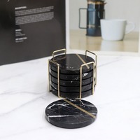 Sous-verres de luxe en marbre incrusté, directement de l'usine, pour tables à café/à manger, services de vaisselle peints à la main, écologiques, portables, Inde
