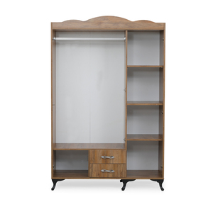 Prix économique Blanc/Chêne Design turc Armoire pour enfants à 3 portes et 2 tiroirs Meubles de chambre à coucher en bois pour appartement hôtel - Product Image 2