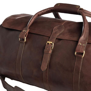 Sac de voyage unisexe de grande capacité avec logo personnalisé de qualité supérieure Bagages de voyage en cuir véritable de luxe pour hommes légers - Product Image 6