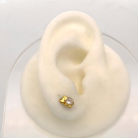 Encantadores Pendientes de Elefante con Circonita Cúbica de 4mm, Modernos, Sin Níquel, con Engaste de Bisel, Accesorios de Oro Fino de 14k para Niñas con Circonita como Piedra Principal