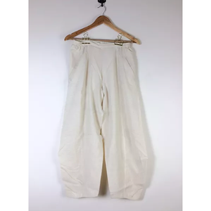 Obi Women's Cotton Blend Pants-Casual High-Waist Harem Dress & Cargo Leggings with Animal Print Breathable Wrinkled <b>Chalk</b> Color - Product Image 1