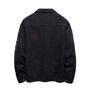 Chaqueta Bomber Vaquera para Hombre, Estilo Urbano, Hip Hop, Desgastada, Cuello Alto, Bajo Costo, Entrega Rápida - Product Image 1