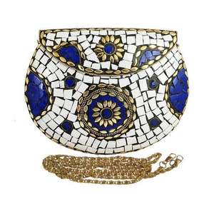 Bolso de metal de alta costura con estilo bohemio - moda lenta - moderno - artículo nuevo - hecho a mano en India - Product Image 1