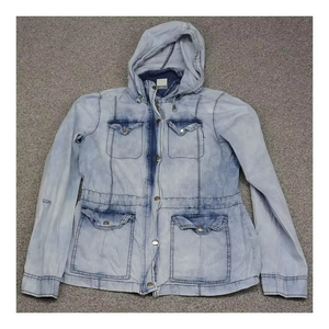 Chaquetas Vaqueras Cortas de Primavera/Otoño para Mujer, Chaqueta Vaquera Informal de Color Sólido con Lavado Ácido, Chaqueta Unisex de Algodón de Corte Ajustado - Product Image 1