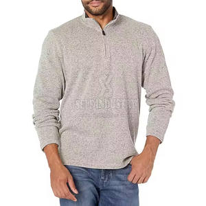 Moda Wear Basics Half Zip Sudaderas para hombres Ropa de invierno Color sólido Ligero Half Zip Sudadera - Product Image 1