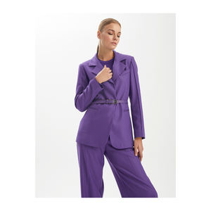 Ensemble de costume élégant pour femme BGN, veste en mélange de viscose avec ceinture, W24J077 - Product Image 4