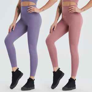 Wholesale Custom Simple <b>Striped</b> Ankle-Length High Waist Plus Size Womens <b>Leggings</b> Fitness Sport Wear Yoga Pants Spandex/Nylon - Product Image 3