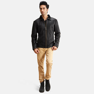 Veste en cuir classique pour homme, en cuir véritable durable, imperméable, respirant, écologique, avec logo personnalisable sur le devant - Product Image 5