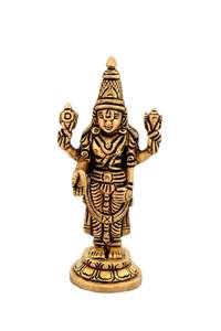 Latón Tirupati Balaji Idol Venkateshwara Vishnu Murti con Chakra Namah Shankh Lord Srinivasa para el hogar Oficina templo decoración regalo - Product Image 5