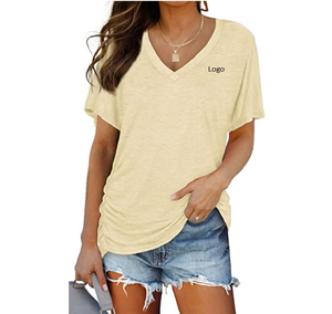 Camisetas Dolman de manga corta con cuello de pico para mujer, camisas holgadas con ajuste lateral, gran oferta, disponible - Product Image 5