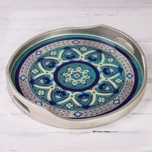 Conjunto de accesorios de mesa de bandeja de servicio de aspecto atractivo de diseño diferente único de fabricante indio - Product Image 2