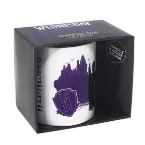 Mug de mercredi - Design fantaisie style western dessin animé pour adolescents, double paroi 200 ml, compatible lave-vaisselle, pour cadeaux d'Halloween - Product Image 1