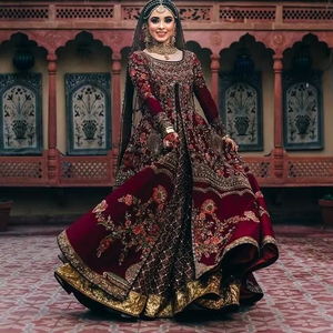 Robe de mariée superbe, veste lourde avec Lehenga, perles de verre de cristal incrustées de pierres, parfait pour mariage, 2021 - Product Image 4