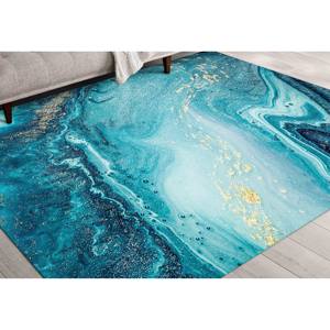 พรมพิมพ์ลายหินอ่อนโทนสีน้ำเงิน 3 มิติ, พรมของขวัญ, พรมตกแต่ง, พรมเชนิลล์ - Product Image 2