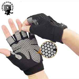 High Quality Leather <b>Fitness</b> <b>Gloves</b> for Weightlifting Training Workout Gym <b>Gloves</b> with Wrist Wraps Support for Home Exercise - Product Image 3