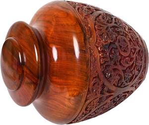 Urna de cremación funeraria para cenizas humanas con bolsa de palisandro y terciopelo de gran capacidad de hasta 200 pulgadas cúbicas, entierro conmemorativo - Product Image 5