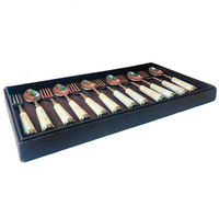 Couverts modernes en acier inoxydable avec poignée en nacre pour restaurant, fête de mariage, hôtel, fourchette, cuillères