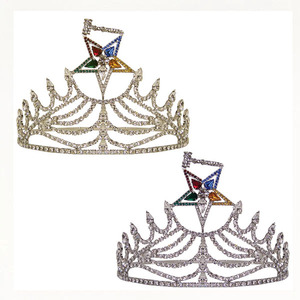 มงกุฎสมาคมฟรีเมสัน OES: ชุดเครื่องราชอิสริยาภรณ์อีสเทิร์นสตาร์ประดับคริสตัล พร้อมกล่อง มงกุฎสแตนเลสประดับคริสตัล ปรับขนาดได้ รุ่น 2026 - Product Image 5
