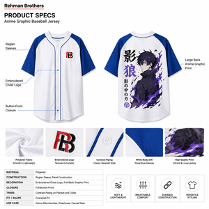 เสื้อเบสบอลผู้ชายสั่งทำพิเศษสุดหรู - ผ้าโพลีเอสเตอร์ด้านสีดำ สไตล์สตรีทแวร์ ปักลายโมโนแกรมแบบโทนสี ติดกระดุมด้านหน้า - Product Image 5