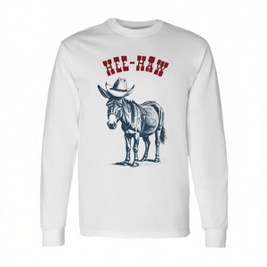 Cowboy Donkey Hee-Haw T-shirt à manches longues col rond unisexe adulte promotionnel - Product Image 2