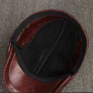 Chapeau d'hiver pour hommes plus épais et chaud bérets en cuir de vachette avec oreilles casquette Snapback marques casquette de mode hommes os chapeaux de papa - Product Image 3