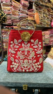 Bolso de diseñador con estampado de trabajo de Gota para mujer india, recuerdo de boda, regalo de devolución, bolso de regalo, bolsas de mano - Product Image 4