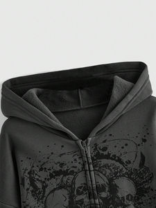 Sweat à capuche zippé 100% coton pour hommes, sweat à capuche thermique zippé de style de rue avec fermeture éclair 100% sweats à capuche en coton pour homme - Product Image 6