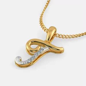Latest Design Alphabet T <b>Pendant</b> Lab Grown CVD Diamond Moissanite Charm Jewelry for Women & Men - Product Image 1