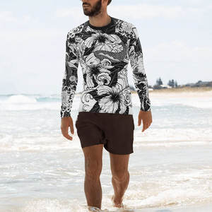 Protège-éruptions cutanées BJJ MMA à manches longues pour hommes, vêtement de compression, spandex, moulant, vêtements de gym personnalisés, vente en gros - Product Image 5