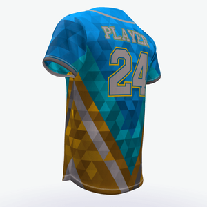 Camiseta de Béisbol Personalizada de Secado Rápido, 100% Poliéster, Cuello en V, Mangas Cortas, Transpirable, Antibacteriana, Talla Grande, Logotipo, Nombre del Jugador - Product Image 3