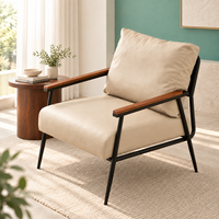 Fauteuil individuel de luxe minimaliste et moderne en PU souple, durable, pour salle de billard, salon, balcon, hôtel