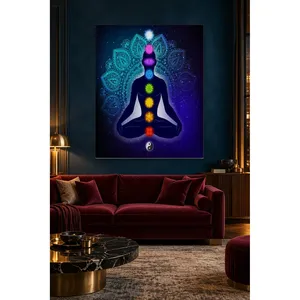 Impression sur toile Fida Mandala, fond de méditation des sept chakras - Product Image 3