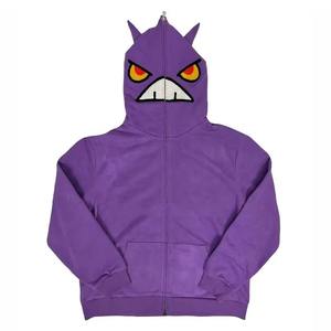 Sudadera con capucha 100% de algodón con cremallera completa para hombre, logotipos y colores personalizados, bordado de rizo francés, transpirable, recortada lisa - Product Image 4