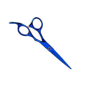 Ciseaux de coupe de cheveux fabriqués au Pakistan couleur bleu foncé en acier inoxydable ciseaux de salon professionnels - Product Image 6