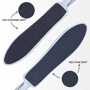 Lime à pied professionnelle en acier inoxydable, éliminateur de callosités, outil de pédicure, râpe à pied en métal avec papier de verre - Product Image 2