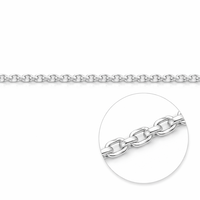 Chakralume - Argent sterling 925 - Maillons de câble facettés - Coupe diamant ovale - 1,2 mm - Fabrication de bijoux - Anti-ternissement - Fournisseur en gros OEM