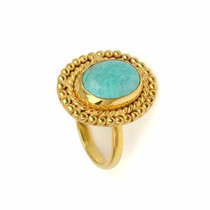 Latest Brass Jewelry Smithsonite Gemstone Gold Plated Designer Handmade Classy Simple Gift Design Wedding Engagement On Sale - Product Image 6