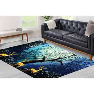 Alfombra Bosque de Ciervos Dorados: Alfombra Antideslizante para Entrada, Alfombra Delgada No Tejida - Product Image 5