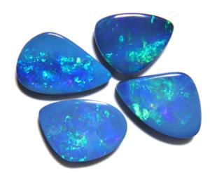 Cabochon de doublet d'opale australienne pierre de feu naturelle de couleur bleue pierres précieuses en vrac disponibles en blanc noir grossiste direct - Product Image 1