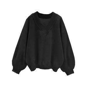 เสื้อถักแบบสวมหัวแขนยาวสำหรับผู้หญิงคอกลมผ้าโพลีเอสเตอร์/ ผ้าฝ้ายบุซับในสำหรับฤดูหนาว - Product Image 6