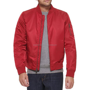 Chaquetas de bombardero de béisbol con logotipo bordado personalizado para hombre, nuevo diseño satinado liso con cuello levantado, venta al por mayor - Product Image 3