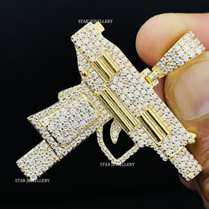 Colgante de Moissanita VVS, Color D, Corte Brillante Redondo, Personalizado, Estilo Hip Hop, Plata de Ley 925, Joyería de Estrella - Product Image 5