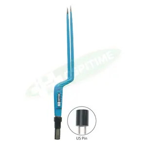 Hospitime Bayonet Bipolar Forceps tidak lengket (100% asli perak di ujung) lapisan Teflon & dapat digunakan kembali tip-neuro & jantung